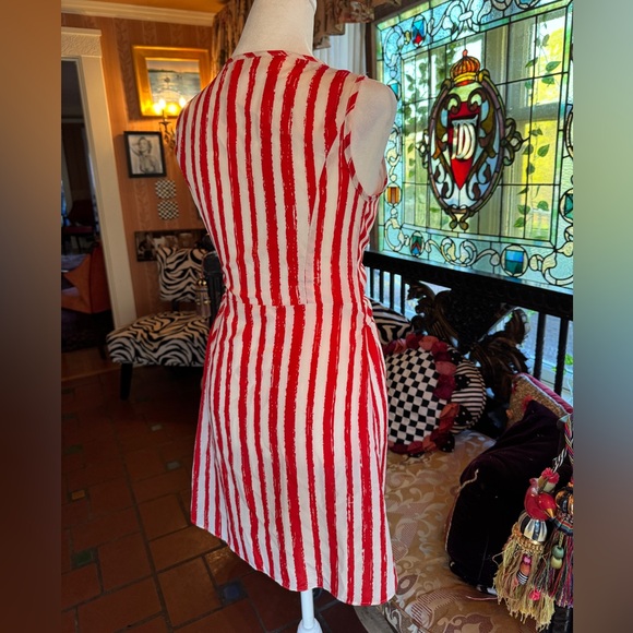Red and White Mini Wrap Dress - Picture 4 of 7